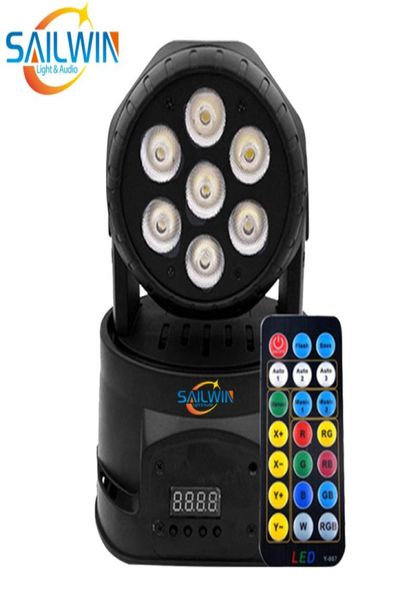 Дешевый Sailwin 7X10W 4in1 RGBW LED Moving Head Wash Beam Light Effect Light DJ Stage Light с дистанционным управлением Disco Party3088736