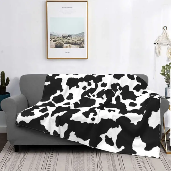 Coperte Trama Di Pelle Di Vacchetta Macchie Stampa Animalier Flanella Coperta Da Tiro Amante Dei Cani Macchiata Per Il Viaggio A Casa Copriletto Morbido