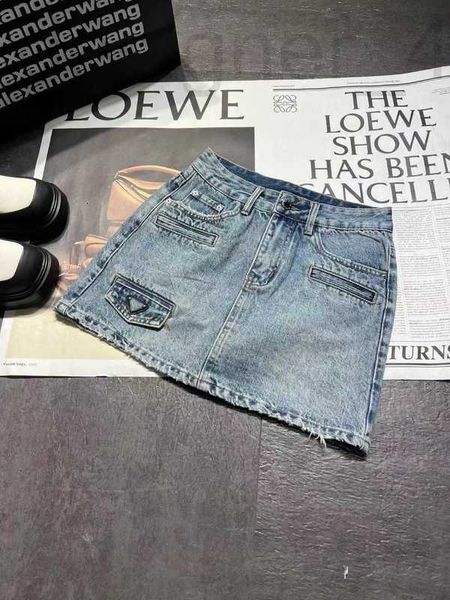 Röcke Designer Designer Damen mit Gürtel Taille Split Minirock für Frau Sommer koreanische Denim Jeans Damen blau Streetwear Haruku 27TD 88 U15L