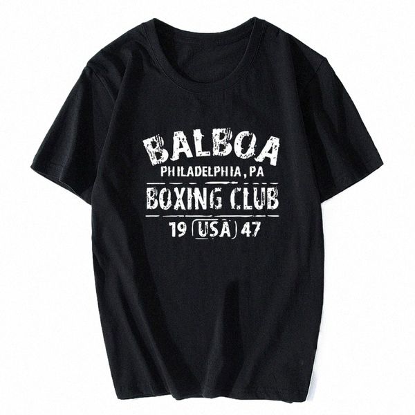 Rocky Balboa Boxing Club Philadelphia PA T-shirt da uomo Estate Cott Manica corta Top Tee Shirt Tshirt Casual T-shirt R5QZ #