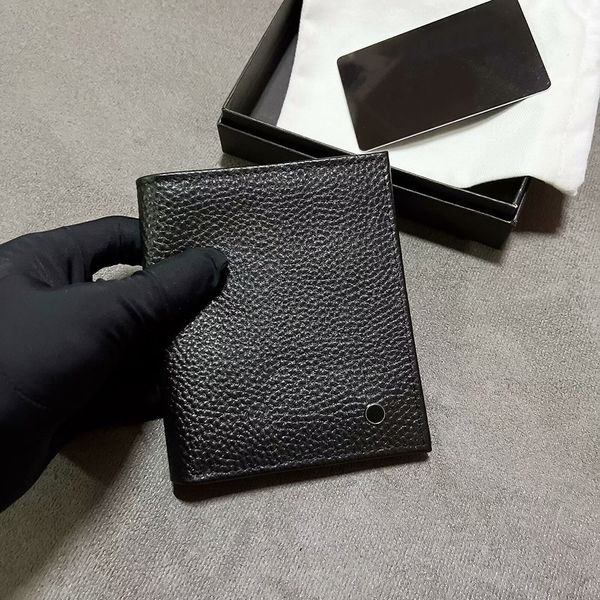 Portafoglio di design da uomo Porta carte di credito Portamonete tascabile in morbida pelle Borsa vintage fornita con scatola originale Mini borsa sottile
