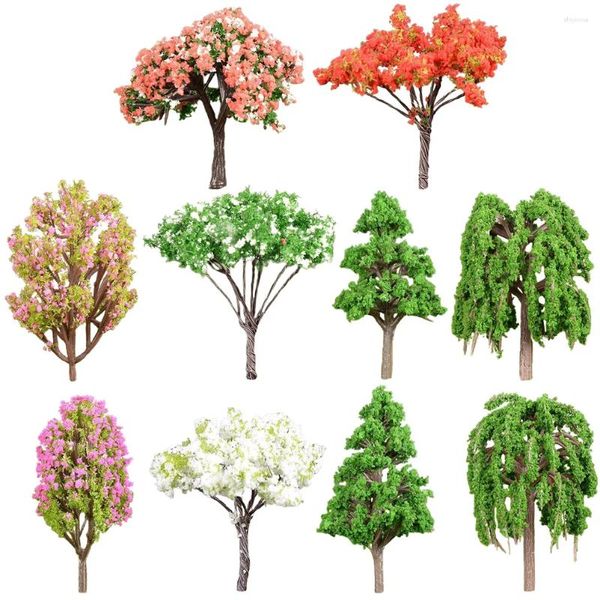 Dekoratif çiçekler 10 adet Ev Modelleri Ev Modelleri Mikro-Landscape Dekor Sahte Yapay Süsleme Kum Masa Masası Masaüstü Mini