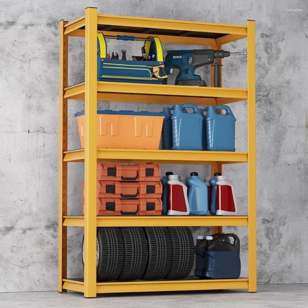 Garrafas de armazenamento gadroad 5 camadas prateleiras pesadas ajustável garagem utilitário prateleira rack unidade metal multiuso