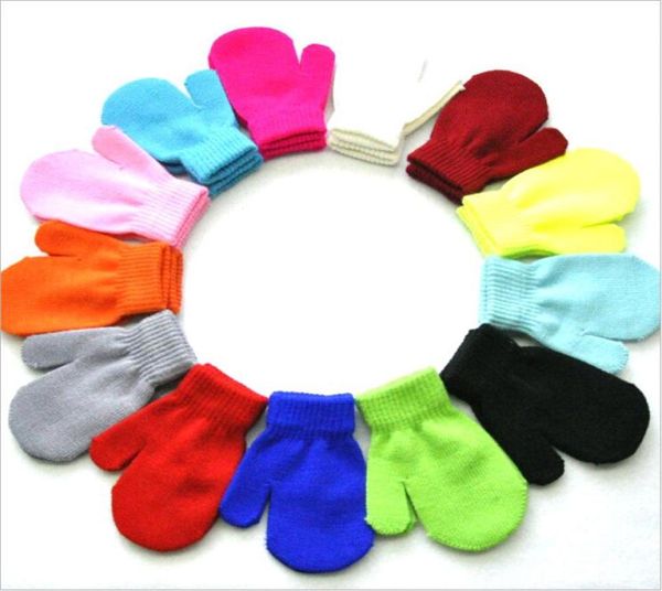 Baby Winter Warme Fäustlinge Kinder Gestrickte Handschuhe Jungen Mädchen Antichaos Grabbing Fäustling Student Scratch Candy Farbe Fäustlinge 14 Jahre WQ3034847