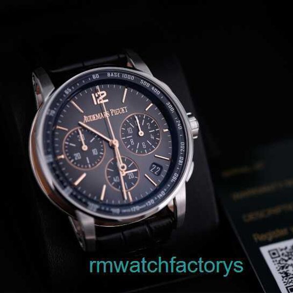 Top AP Armbanduhr 26393CR Herrenuhr Gehäuse Platin Kreis Timing automatische mechanische Schweizer berühmte Uhr Datumsanzeige Luxus