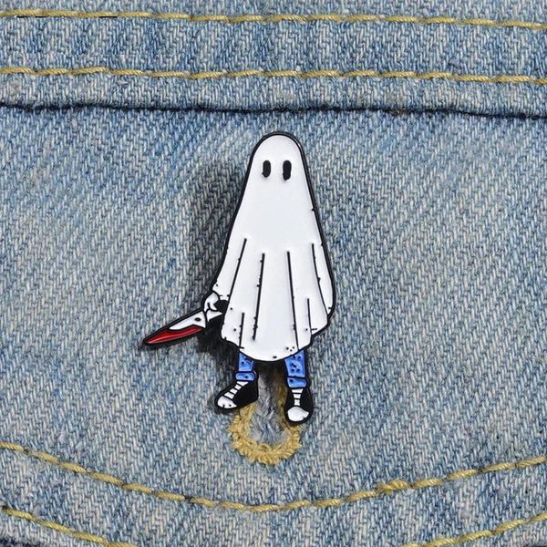 Spille smaltate fantasma di Halloween Spille personalizzate per dolcetto o scherzetto Distintivi da bavero Gioielli divertenti gotici Regalo per amici bambini