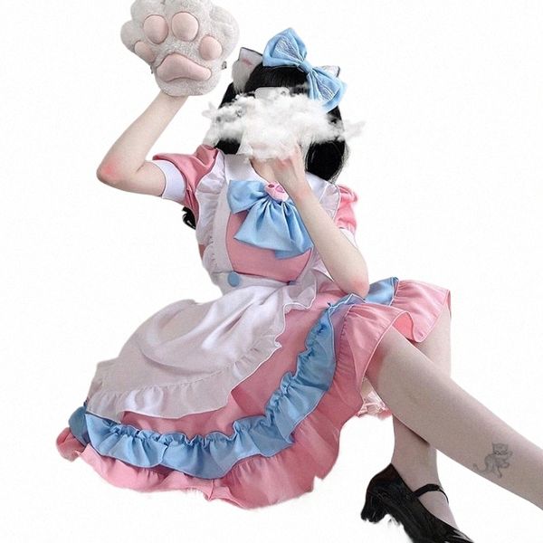 Frauen Lolita Dr Maid Dr Niedlicher Rock Großer Bogen Mädchen Dr Cosplay Kostüme Jungen Kleidung Party Anzug Damen Katze Pfote J8EM #