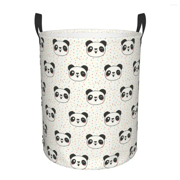 Wäschesäcke, Happy Panda Bear Hamper, großer Aufbewahrungskorb, Wildtier-Kinderzimmer-Spielzeug-Organizer