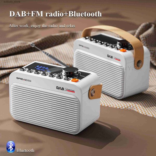 Alto-falantes portáteis Home despertador multifuncional BT / TF / U disco digital DAB + / rádio FM LED tela grande caixa de alto-falante Bluetooth portátil Q240328