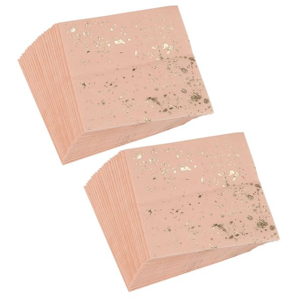 Tovaglioli 40X Blocco oro Struttura in marmo rosa Set di stoviglie usa e getta Tovaglioli di carta Forniture per la tavola di carnevale per matrimoni per feste