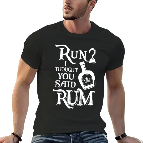 Pólos Masculinos Correm?Eu pensei que você disse rum-pirata coleção camiseta simples verão topo anime roupas camisetas para homem algodão
