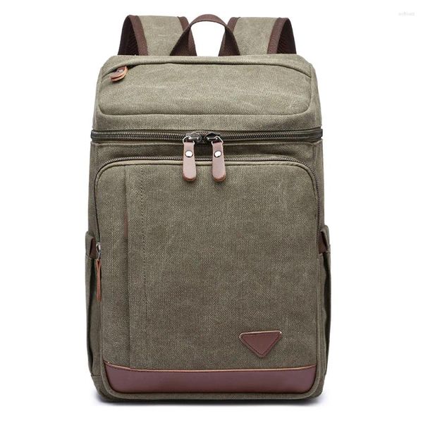 Mochila 2024 estilo homens laptop saco masculino forte lona pacote de tecido para escola meninos meninas viagem ao ar livre vintage clássico
