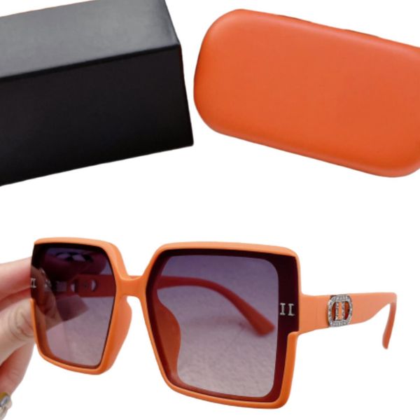 Óculos de sol para mulheres óculos de designer PC quadro completo lunette cor gradiente moda de alta qualidade letras de luxo óculos laranja mens sombra adumbral eyewear