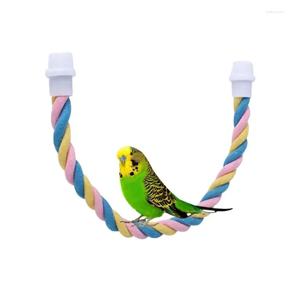 Altre forniture per uccelli corda per bungee giocattolo pappagallo colorato per i giocattoli da swing in pista strumento di esercizio di cotone per