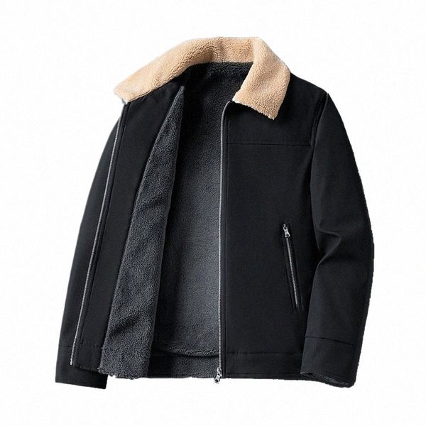 Зимняя мужская теплая флисовая ветрозащитная повседневная куртка с лацканами, парка, пальто, мужская формальная ветровка, уличное пальто, куртка, топ 5XL V1Sc #