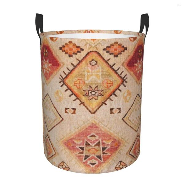 Мешки для белья, винтажная корзина для берберской пустыни в традиционном марокканском стиле, большая корзина для хранения одежды, богемная корзина для игрушек с геометрическими бриллиантами