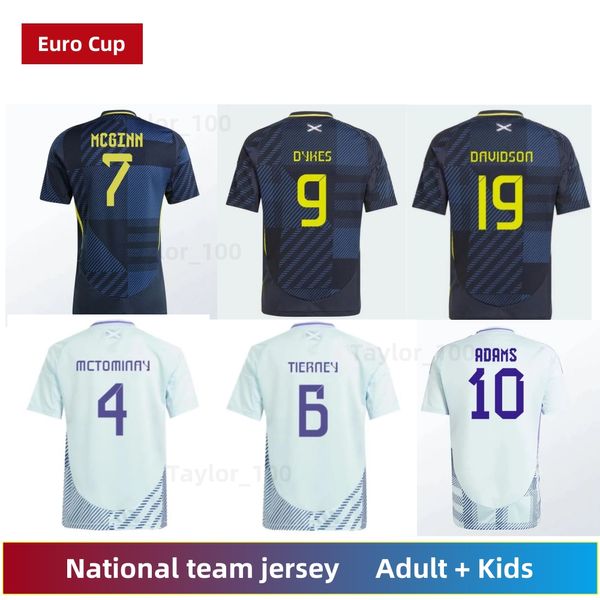 2024 Maglia da calcio Scozia Euro Cup ScoTTisH 24 25 Maglia da calcio della squadra nazionale Maglia da calcio TIERNEY DYKES ADAMS CHRISTIE McGREGOR McKENNA Kit per bambini adulti