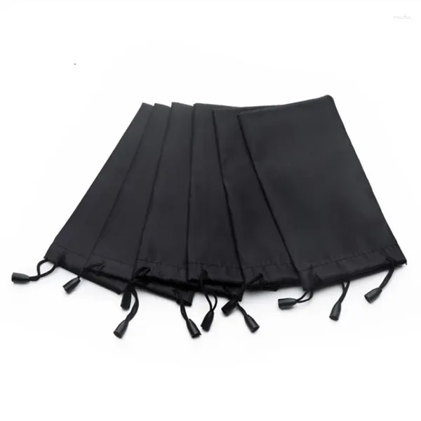 Sacos de compras 10pcs bolsas de cordão preto para óculos de sol pano macio bolsa de poeira óculos ópticos bolsa de transporte dupla alça de corda bolso