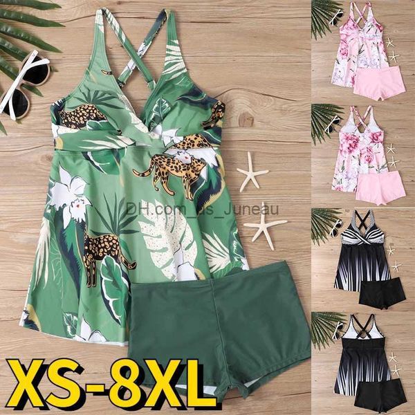 Costumi da bagno da donna Bikini a vita alta Moda Tankini Set Costume da bagno sexy con stampa animalier Costumi da bagno Donna Costume da bagno sexy da spiaggia Due pezzi Tankini T240328