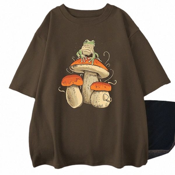 Cottagecore Estetica Fungo Scuro Academia Frog Nuovo Maschio Magliette Hip Hop Sudore T-Shirt Estate Magliette e camicette Cott Oversize Uomo Vestiti p0iy #