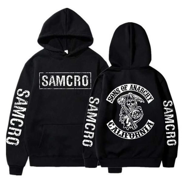 Felpe con cappuccio da uomo Felpe Sons of Anarchy SAMCRO Graphic Felpa con cappuccio Uomo Streetwear Primavera Autunno Uomo Donna Felpa con cappuccio vintage Rock Punk di alta qualità 24328