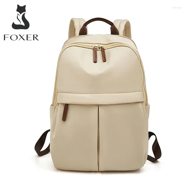 Mochila FOXER Mulheres Oxford Simples Unissex À Prova D 'Água Mochila de Viagem Feminino Bolsa para Laptop Bolsas Escolares de Grande Capacidade para Estudantes