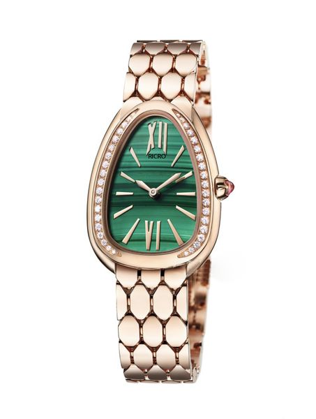 Женские роскошные кварцевые часы со змеевиком, украшенные бриллиантовым сплавом, повседневные, простые, для вечеринки, индивидуальный корпус из нержавеющей стали