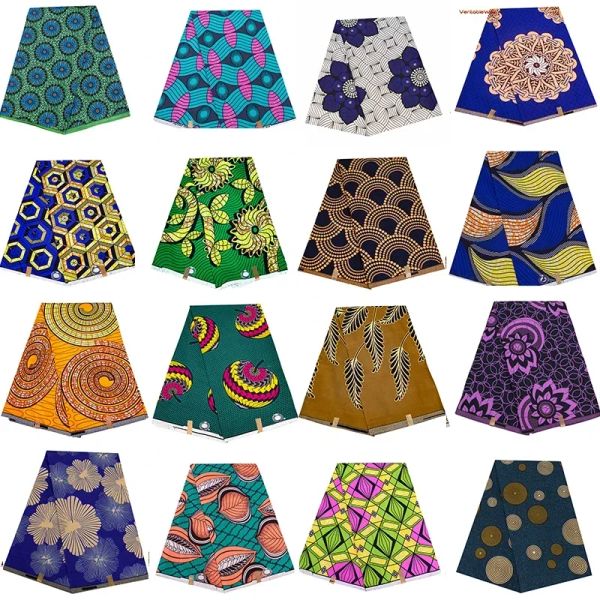 Tecido ancara africano imprime batik pagne tecido de cera real áfrica costura vestido de casamento artesanato material 100% poliéster tissu pelo quintal