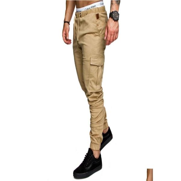 Calças masculinas moda mens crosspants jogger pant chinos zíper magro corredores camuflagem designer harem longo cor sólida calças masculinas othwr