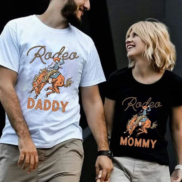 Ковбойская рубашка на день рождения «My First Rodeo», одинаковые пары, футболка Radea, футболка для папы, мамы, рубашки для мужа, жены, влюбленных 240328