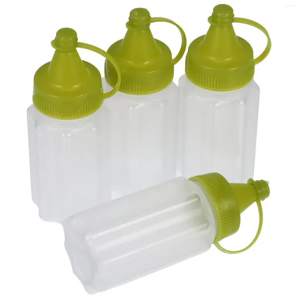 Set di stoviglie 4 pezzi Bottiglie per salsa spremuta Bottiglie per condimento per insalata Contenitore per senape Piccolo in plastica PP