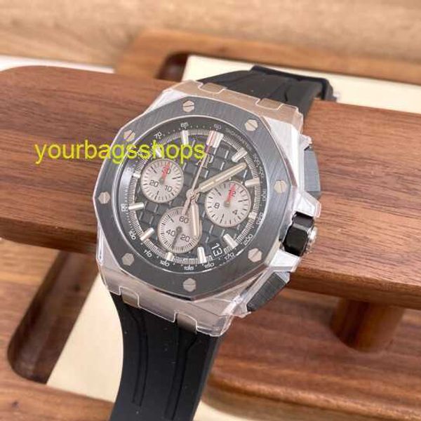 Наручные часы Diamond AP Royal Oak Offshore Series 26420SO Прецизионная стальная керамическая задняя крышка с прозрачным временем Мужские модные часы для спорта и отдыха