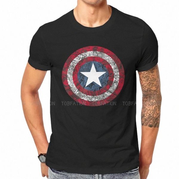 cap Shield Comic Hip Hop TShirt Disney Capitão América Filme Casual T Shirt Venda Quente T-shirt Para Adultos x0ur #