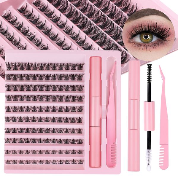 Cluster Lashes 120 Stück DIY segmentierte Wimpernverlängerungen natürlich weiches Licht handgefertigte wiederverwendbare gepfropfte Wimpern mit Bond Seal Pinzette Einzelwimpern DHL