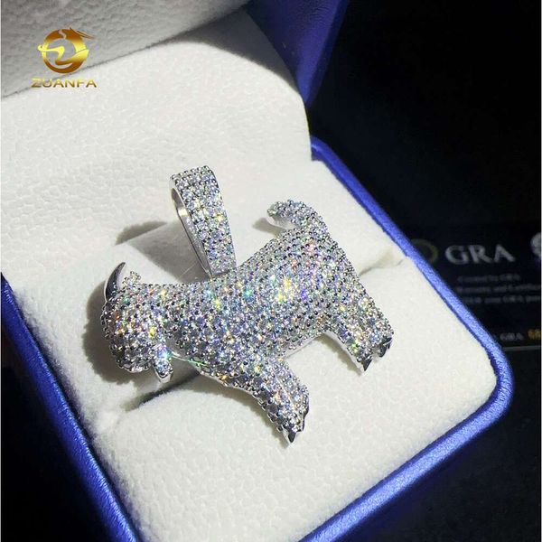 Pass Diamond Tester Moissanite Hip Hop Jóias Moda Sterling Sier Sheep Pingente