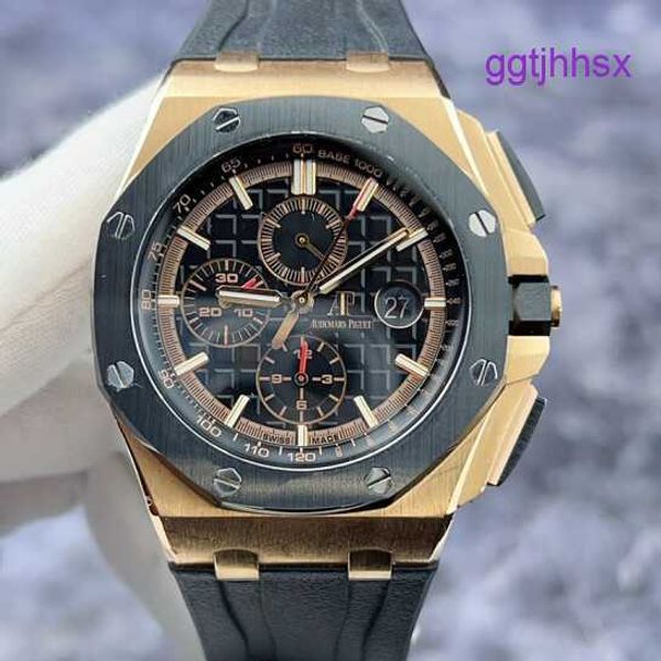 AP Dress Orologio da polso Royal Oak Offshore Serie 26401RO Ceramica/Oro rosa 18 carati Materiale Data Funzione di cronometraggio Orologio meccanico automatico da uomo