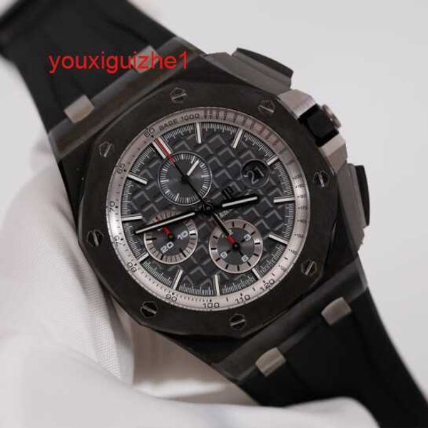 AP Sports Relógio de Pulso Epic Royal Oak Offshore 26405CE Relógio Masculino Preto Cerâmica Fluorescente Ponteiro Digital Automático Mecânico Relógio Mundial Famoso Relógio Suíço