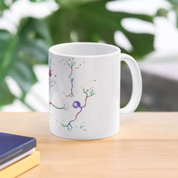 Canecas Neuron Cells Neurologia Poster Arte Aquarela Caneca Thermo Copos para Misturador