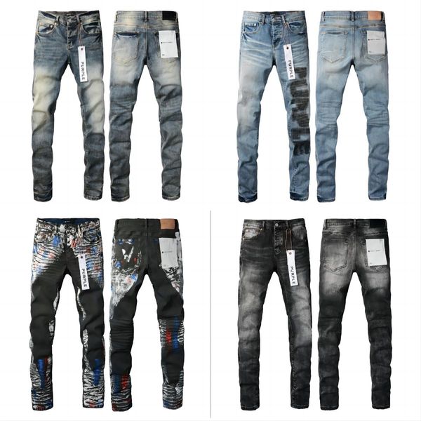 Jeans roxo masculino jeans roxo designer jean calças compridas de alta qualidade calças de perna reta design retro rua casual calças esportivas jeans da moda jeans populares ab