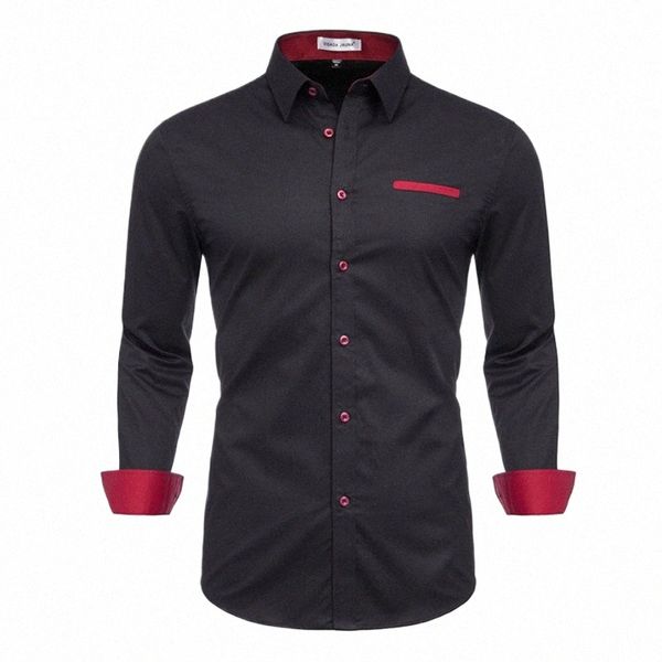 2022 neue Fi Weiß Dr Shirts Männer LG Hülse Lässig Sozialen Formale Hemd Männer Slim Fit Hochzeit Hemd Männliche Kleidung tops j6jB #