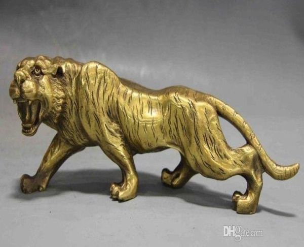 Fengshui cinese Rame ottone Anno zodiacale animale Statua della tigre fortunata4255686