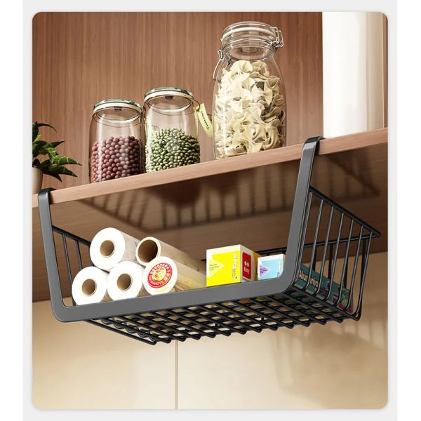 Körbe hängen unter Schrank Regal Lagerung Eisen Mesh Korb Schrank Tür Organizer Rack Schrank Halter Lagerung Korb Rack Organizer