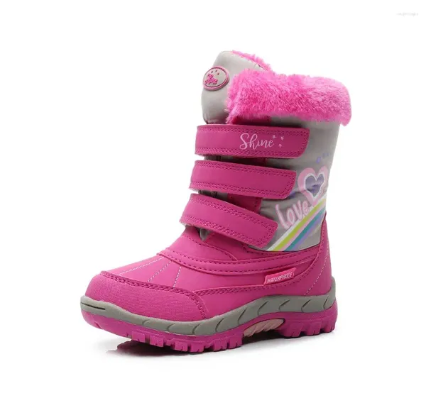 Stiefel -30 Grad Baby Mädchen Schnee Winter Rutschfeste wasserdichte Prinzessin Schuhe Super Warm Mode Kinder mit Wolle Größe 25-32