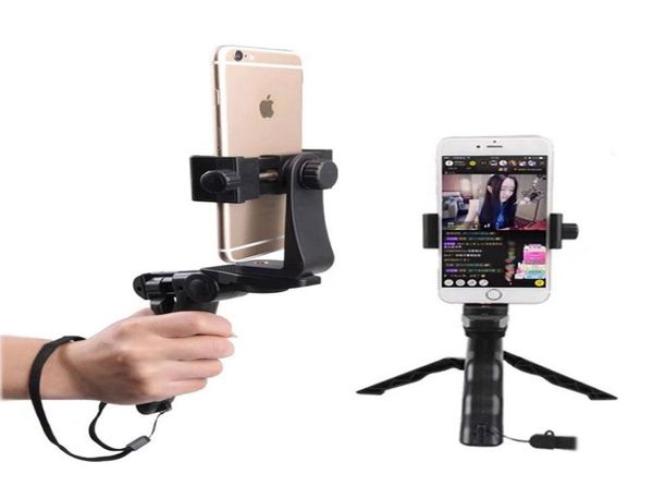 Tripés Telefone Portátil Estabilizador Pistola Aperto de Mão Live Streaming Mount Periscópio Gravação de Vídeo Tripé Desktop Suporte Tri1691258