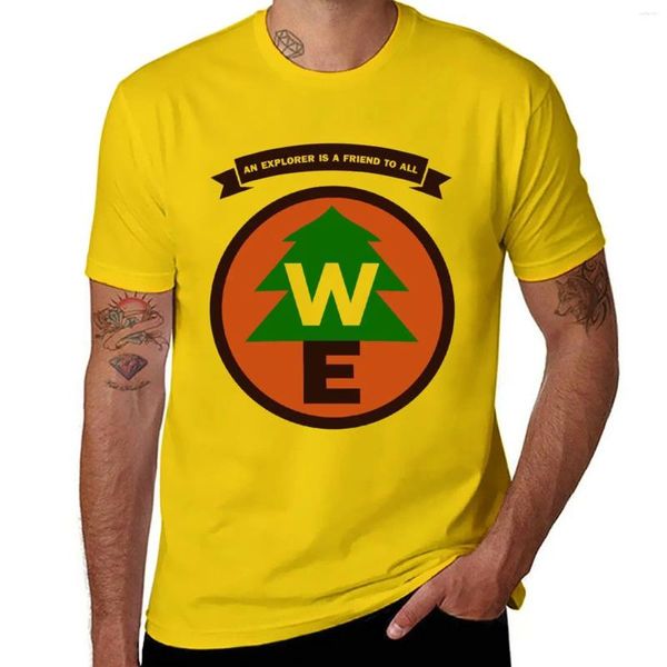 Polos masculinos Wilderness Explorer Camiseta com gráficos simples Roupas vintage Tops de verão Camisetas brancas masculinas