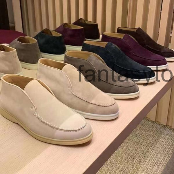 Loro Piano Shoes Walk Open Casual Wildleder Lp Stiefeletten Mode Damen Slip on Herren Walking Flats Klassischer kurzer Stiefel Luxus Designer für Unisex Kleid Schuhfabrik Footwe