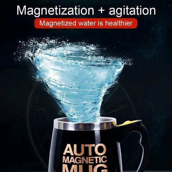 Nuova 2024 Nuova tazza automatica a magiatura magnetica creativa in acciaio inossidabile latte di latte di miscelazione di tazza di miscelatore pigro mixer intelligente tazza termica- per tazza di miscelatore in acciaio inossidabile