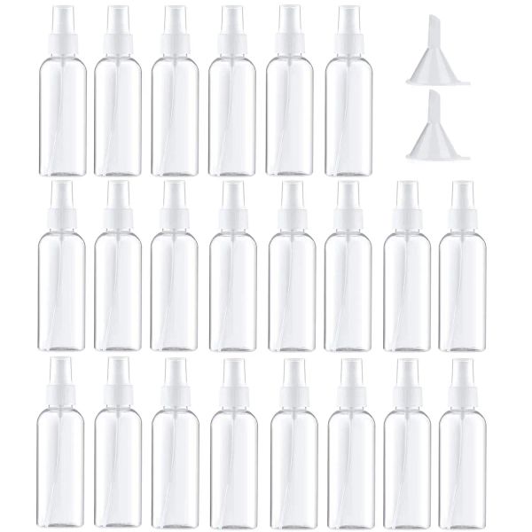 Lastoortsen 22er-Pack Kunststoff-Sprühflaschen, 80 ml, transparenter, leerer Sprühbehälter, Feinnebelsprüher, nachfüllbare Zerstäuberflaschen, Reinigung