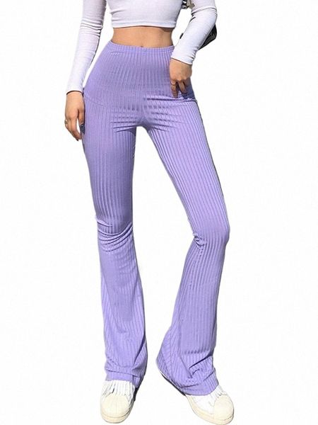 Solide Hot Y2k Frau Hosen E Mädchen Ästhetische Fi Streetwear Frauen Kleidung Schlank Hohe Taille Capris Sexy Bell-Bottom Flare strumpfhosen g6wZ #