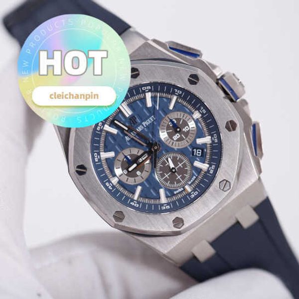 AP-Armbanduhr, Chronograph, Royal Oak Offshore 26480TI, Herrenuhr, Titan, blaue Platte, automatische Maschinen, weltberühmte Uhr, Schweizer Sportuhrenband